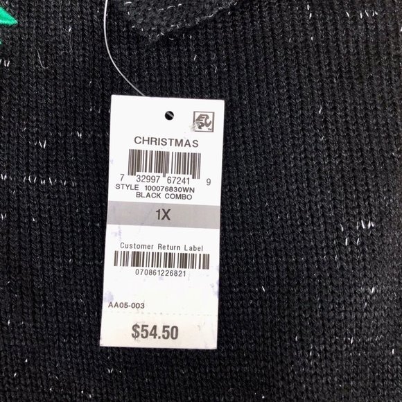KAREN Scott Festive Holiday Christmas Santa Sweater NWT Sz 1X - Picture 8 of 10